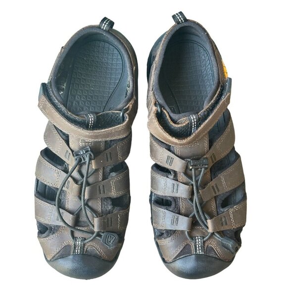 KEEN Whisper Sandals Leather Men's Youth Dark Brown Size 5 Outdoor Hiking - Picture 8 of 10